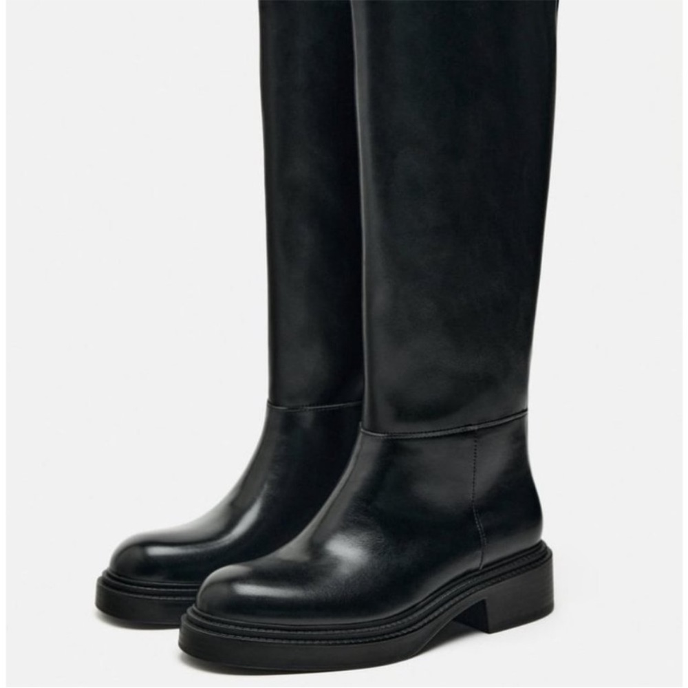 Zara flat knee high boots *brand new*